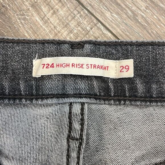 Levi’s High Rise Distressed Black Ripped Knees Size 29 - Picture 8 of 8